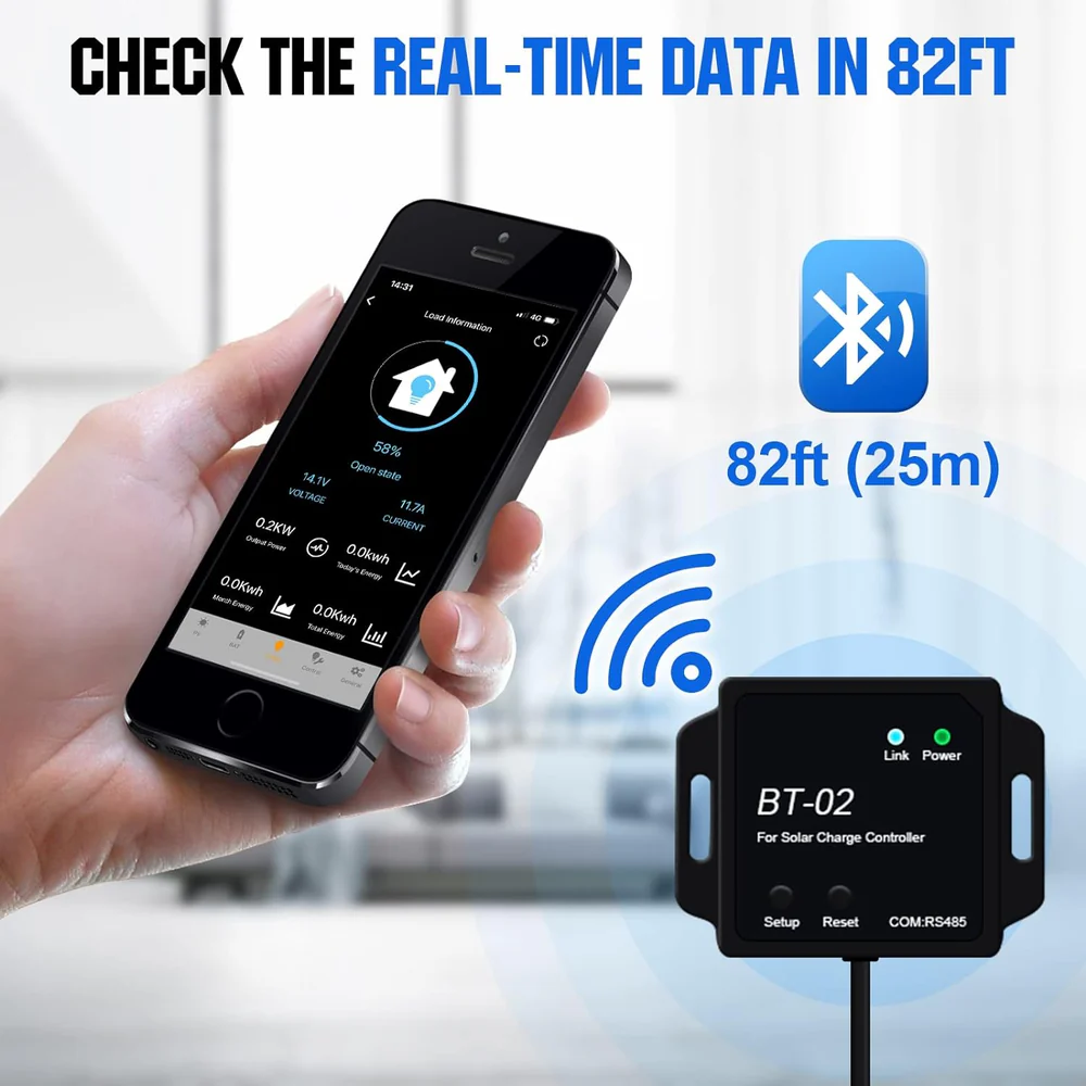 Eco-Worthy 40A MPPT Solar Charge Controller 12V/24V with Bluetooth Module - Image 4