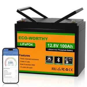 Eco-Worthy 12V 100Ah LiFePO4 Lithium Battery with Bluetooth