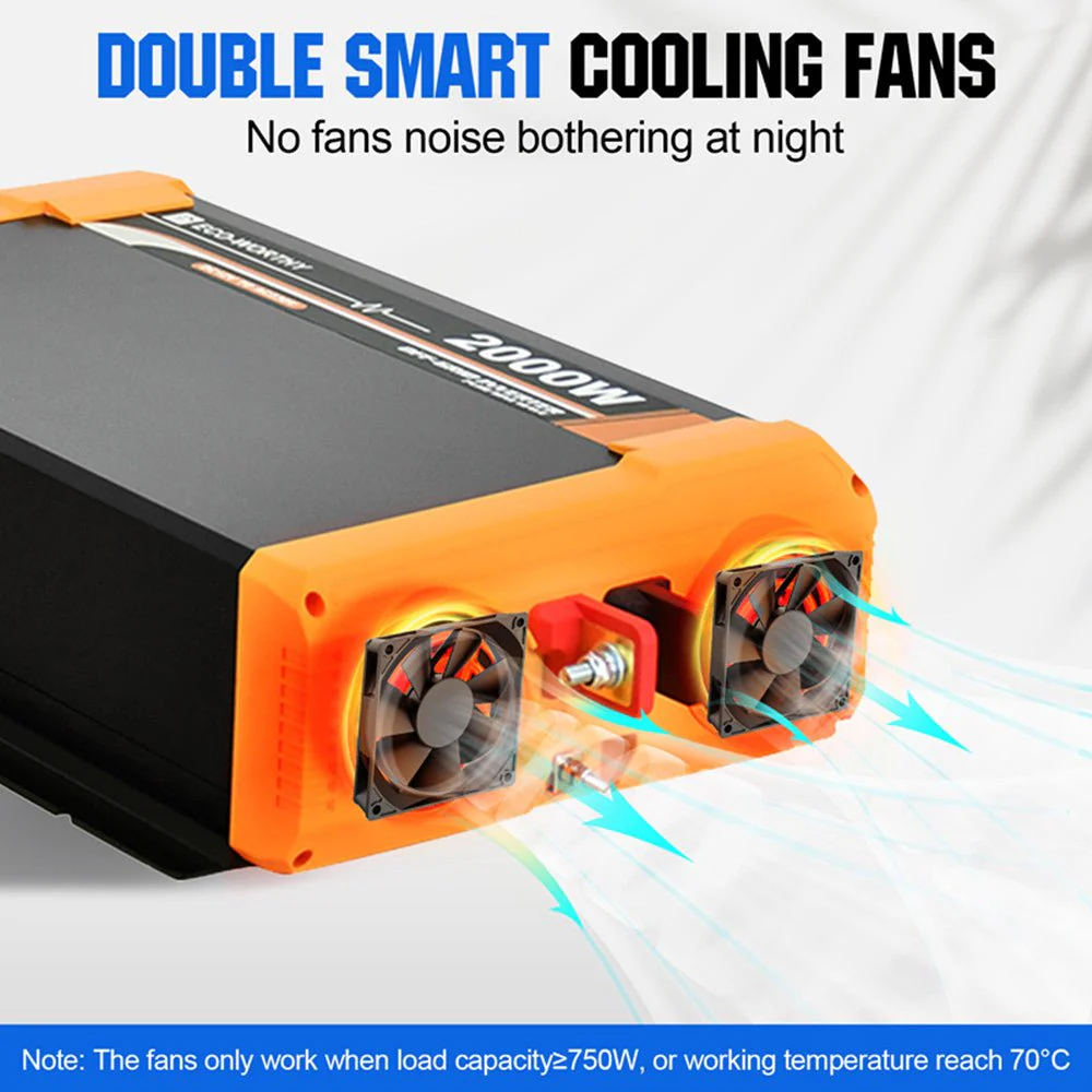 Eco-Worthy 2000W Off-Grid Pure Sine Wave Inverter 12V to 230V - Image 6