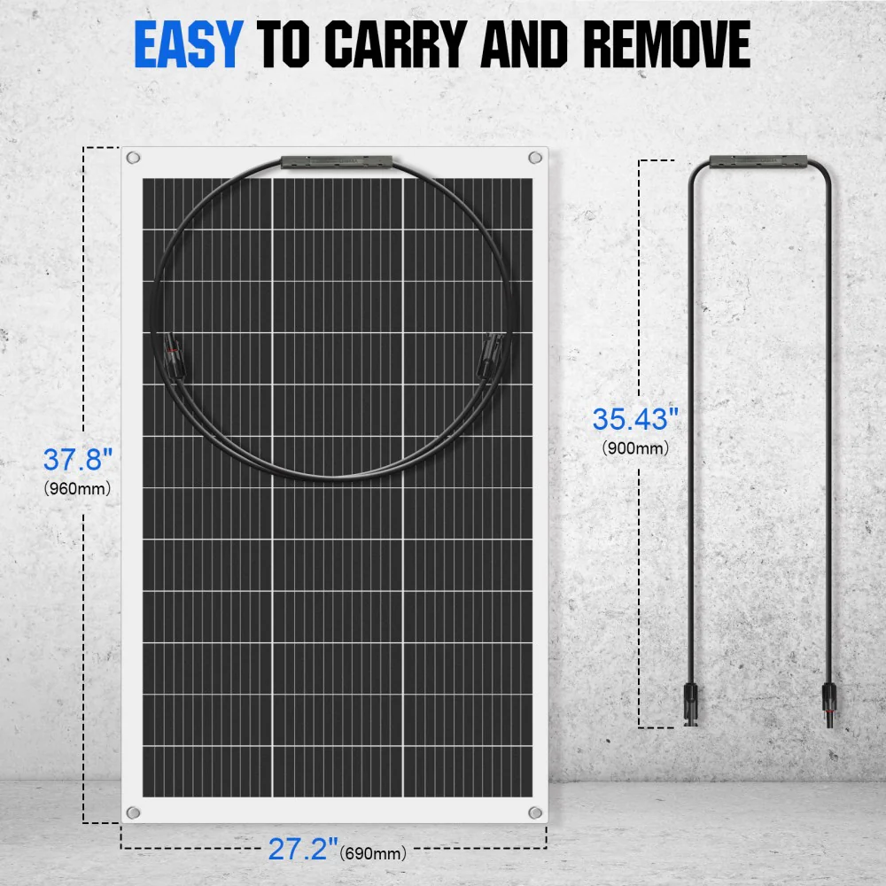 Eco-Worthy 130W 12V Flexible Monocrystalline Solar Panel - Image 7