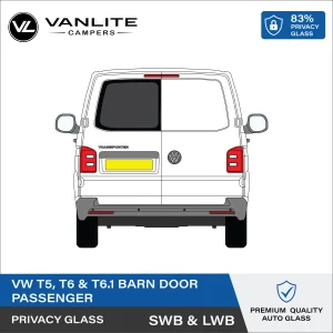 VW Transporter T5/T6/T6.1 Barn Door Window L/H (Passenger Side) Privacy Glass