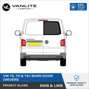 VW Transporter T5/T6/T6.1 Barn Door Window R/H (Driver Side) Privacy Glass