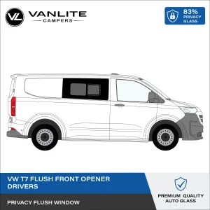 VW Transporter T7 Flush Half Slider Window R/H (Driver Side) Privacy Glass