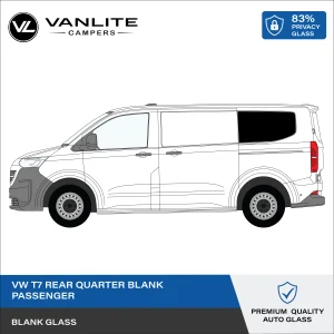 VW Transporter T7 Rear Quarter Window SWB L/H (Passenger Side) Blank Glass