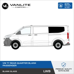 VW Transporter T7 Rear Quarter Window LWB L/H (Passenger Side) Blank Glass