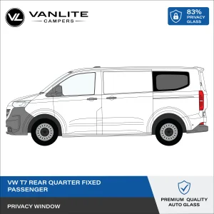 VW Transporter T7 Rear Quarter Window SWB L/H (Passenger Side) Privacy Glass