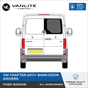 VW Crafter 2017+ Barn Door Window R/H (Driver Side) Privacy Glass - Standard