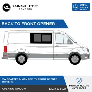 VW Crafter 2017+ / MAN TGE Half Slider Window R/H (Driver Side) Privacy Glass
