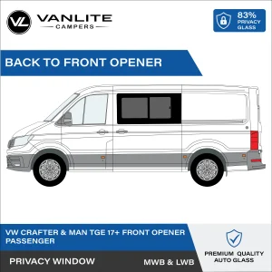 VW Crafter 2017+ / MAN TGE Half Slider Window L/H (Passenger Side) Privacy Glass