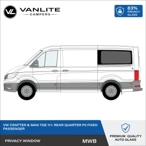 VW Crafter 2017+ / MAN TGE P2 MWB Window L/H Side Rear Quarter Privacy Glass