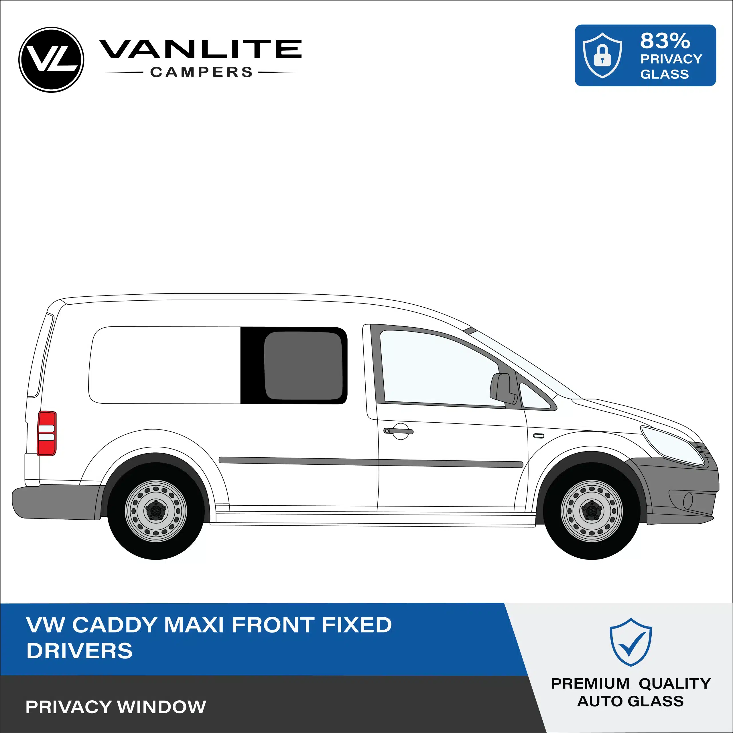VW Caddy Maxi 2003-2021 Front Window R/H (Driver Side) Privacy Glass