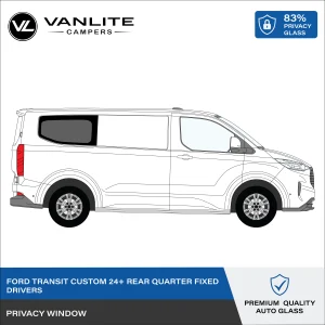 Ford Transit Custom 2024+ Rear Quarter Window SWB R/H (Driver Side) Privacy Glass