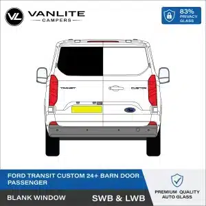 Ford Transit Custom 2024+ Barn Door Window L/H (Passenger Side) Blank Glass