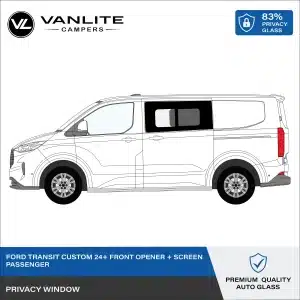 Ford Transit Custom 2024+ Front Half Slider Window L/H (Passenger Side) Privacy Glass + Flyscreen
