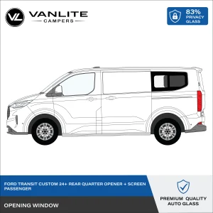 Ford Transit Custom 2024+ Rear SWB Half Slider Window L/H (Passenger Side) Privacy Glass