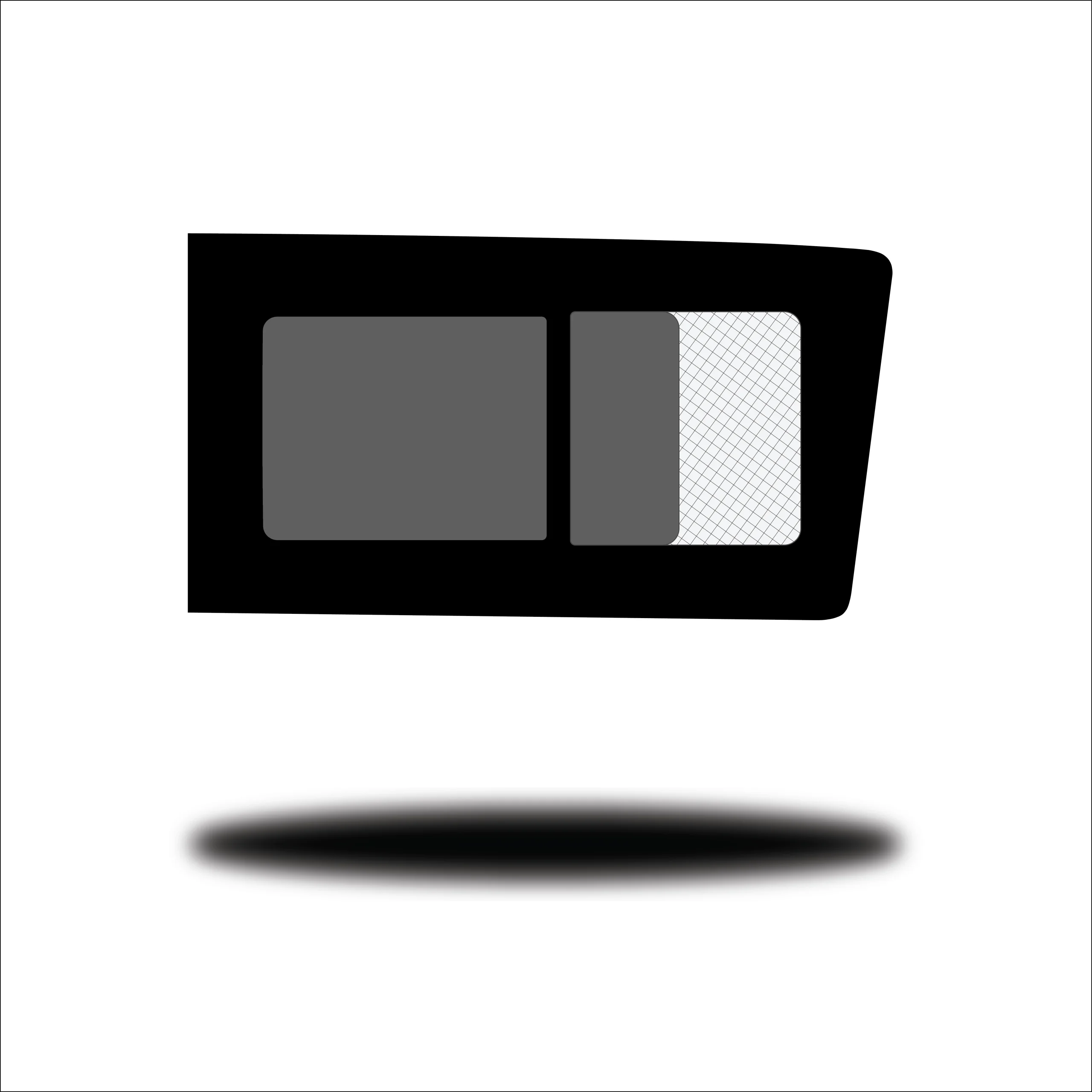 VW Crafter 2007-2018 / Mercedes Sprinter 2006+ Front Half Slider Window R/H (Driver Side) Privacy Glass with Flyscreen - Image 2