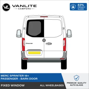 Mercedes Sprinter 2018+ Barn Door Window L/H (Passenger Side) Privacy Glass