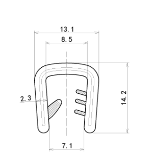 Large U-Channel Window Trim – RU-ET-08 – 50m Roll