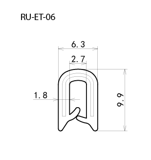 Small U-Channel Window Trim – RU-ET-06 – 4m